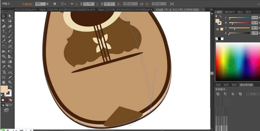 ai如何绘制曼陀铃乐器