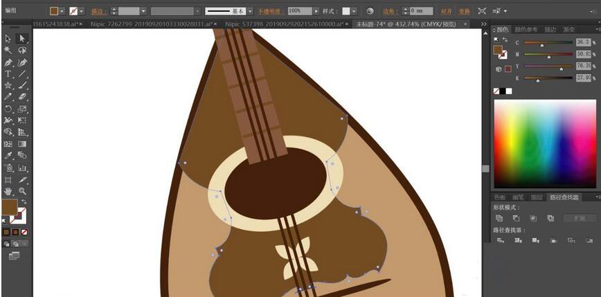 ai如何绘制曼陀铃乐器