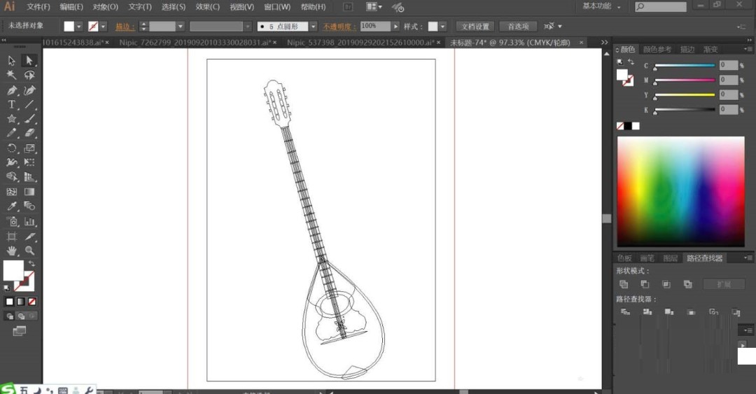 ai如何绘制曼陀铃乐器