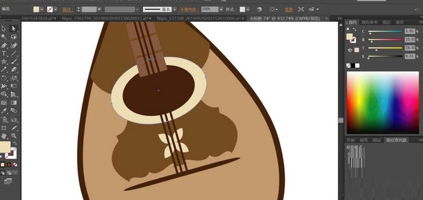 ai如何绘制曼陀铃乐器