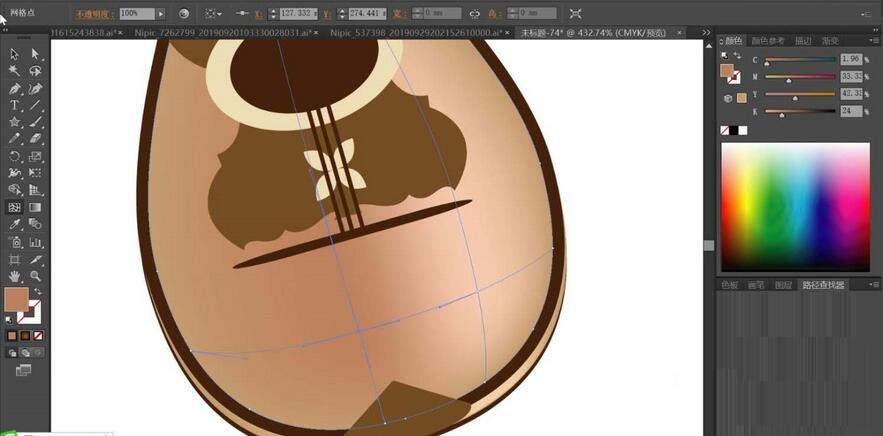 ai如何绘制曼陀铃乐器
