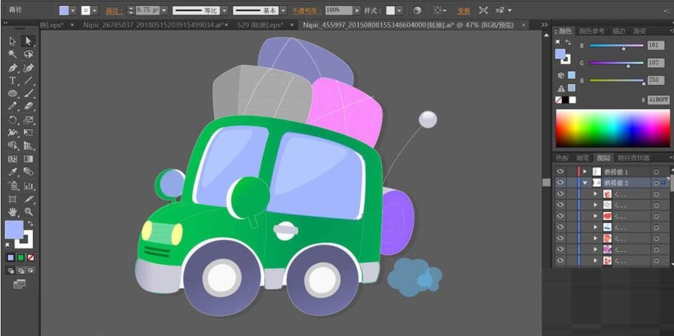 ai怎么设计卡通小货车