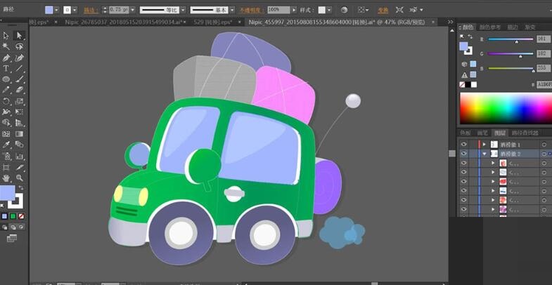 ai怎么设计卡通小货车