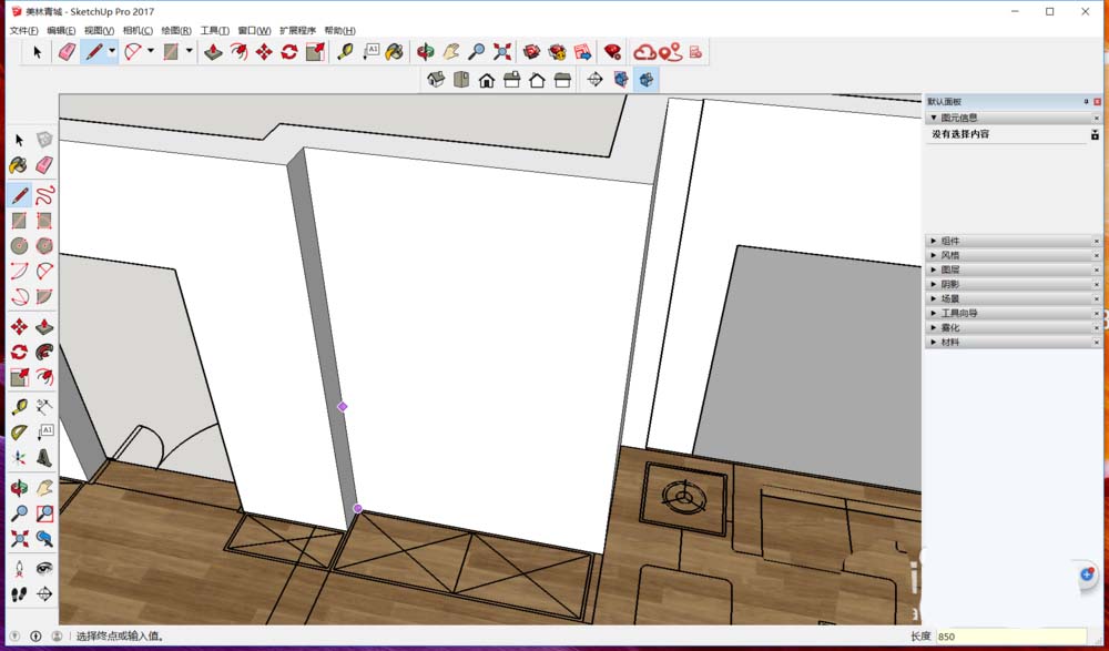 SketchUp草图大师怎么绘制护墙板造型