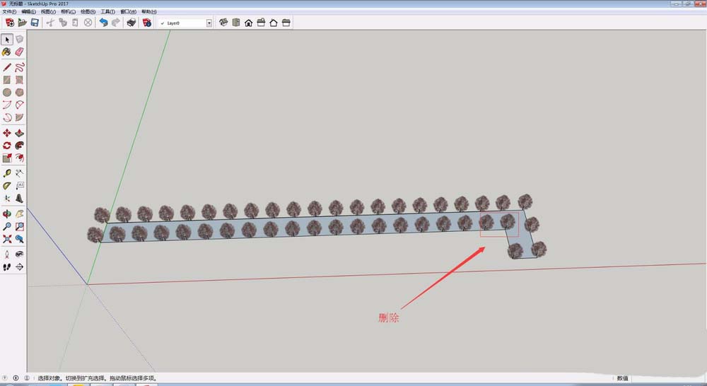 草图大师sketchup道路怎么快速种树