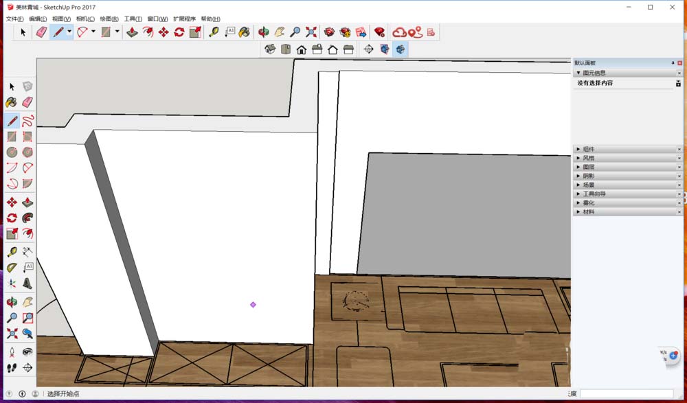 SketchUp草图大师怎么绘制护墙板造型