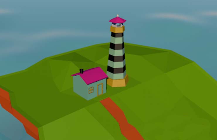 MaxonCinema 4D怎么建模低多边形灯塔