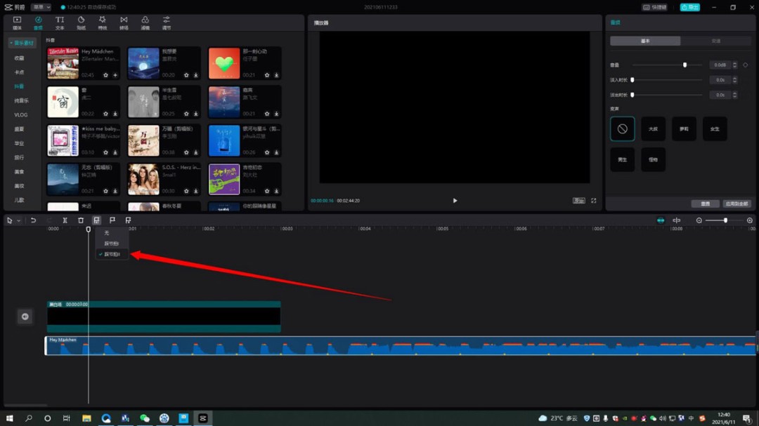剪映专业版自动踩点功能怎么用