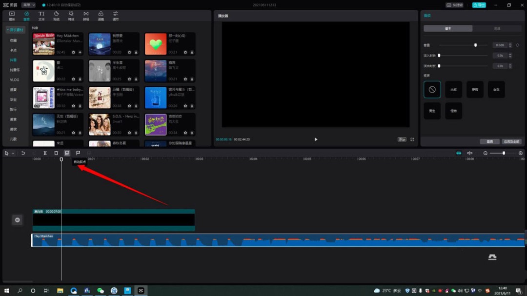 剪映专业版自动踩点功能怎么用