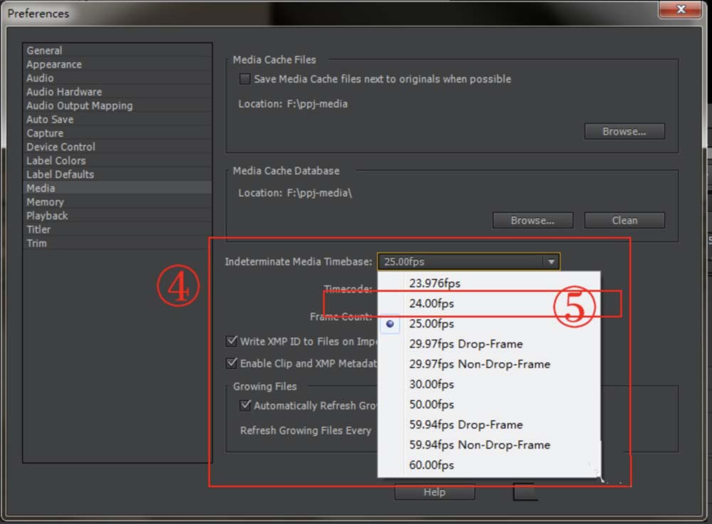Premiere怎么解释素材更改导入序列的帧率