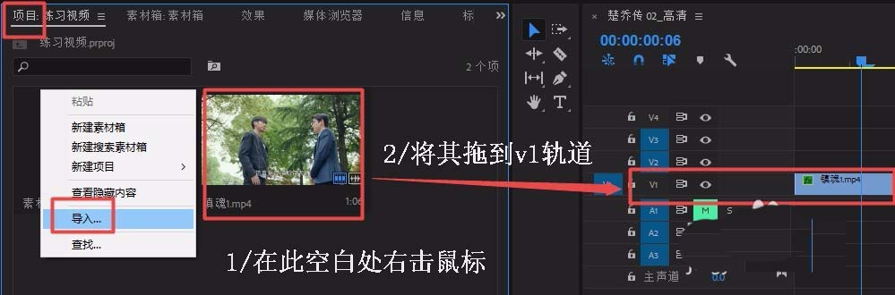 Premiere视频怎么制作一半黑白一半彩色效果