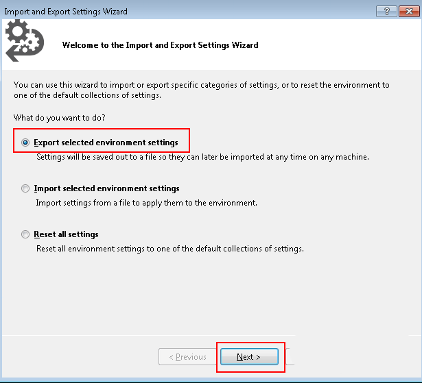 VS2013环境配置数据怎么导出