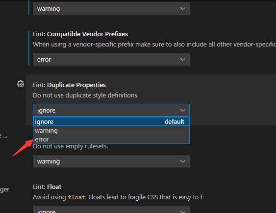 VSCode重复属性怎么提醒