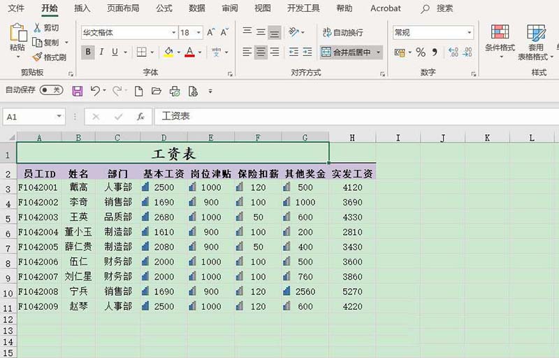 Excel2019表格中的工资怎么设置四等级显示