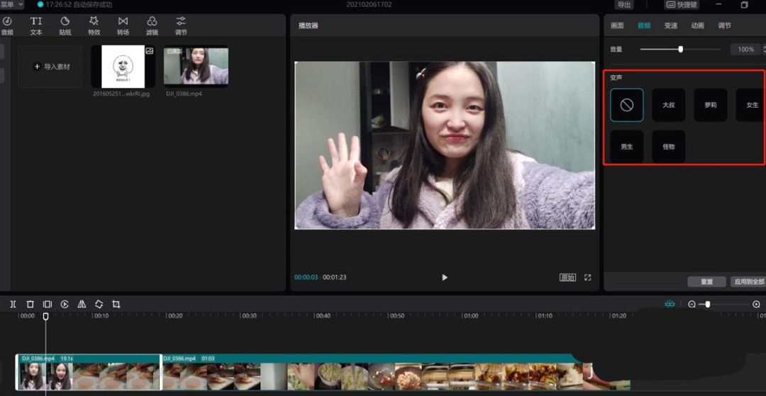 剪映视频怎么变声