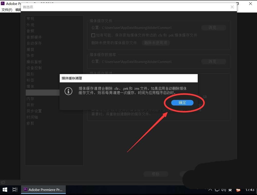 pr2019怎么自动清理缓存
