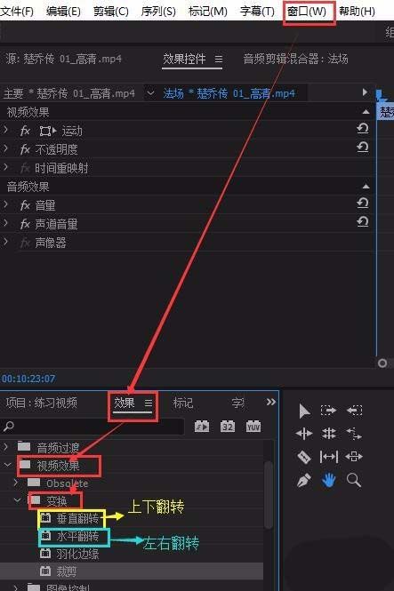 premiere视频怎么水平/垂直翻转