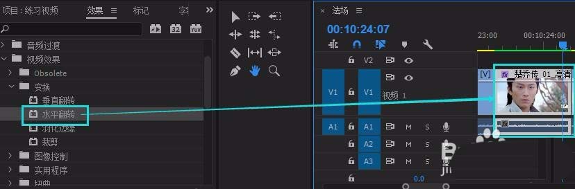 premiere视频怎么水平/垂直翻转