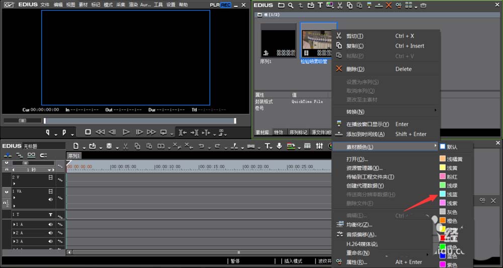 edius素材标怎么设置颜色